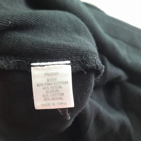 Express Sexy Basic Beaded V-Neckline Short Sleeve Cotton Blend Top Size Small - Picture 5 of 5